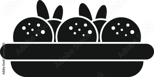 Cooking falafel icon simple vector. Fresh nutrition. Vegan pita