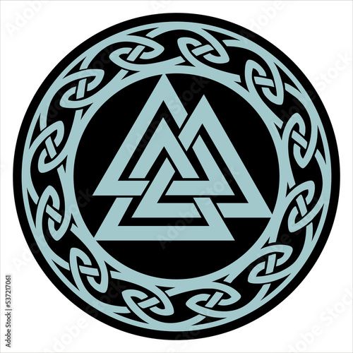 Valknut, Celtic knot, Norse mythology, protection symbol, vector, isolated