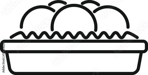 Arabic falafel icon outline vector. Cooking plate. Vegan salad