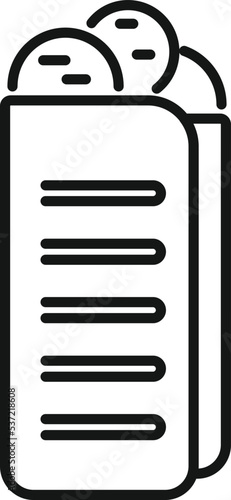 Falafel pita icon outline vector. Arabic cooking. Fresh pocket