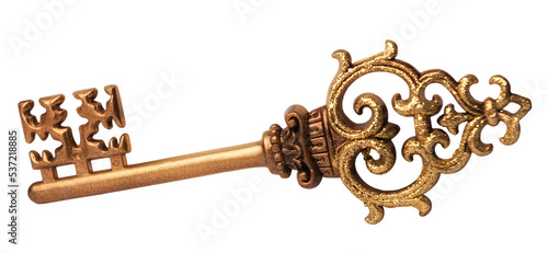 A toy key for decoration, on a transparent background. photo
