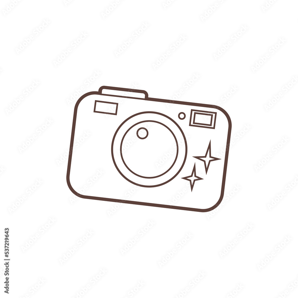 Retro camera. Vector linear illustration. Retro camera. Vector linear illustration.