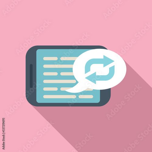 Tablet repost icon flat vector. Check graph. Market mark