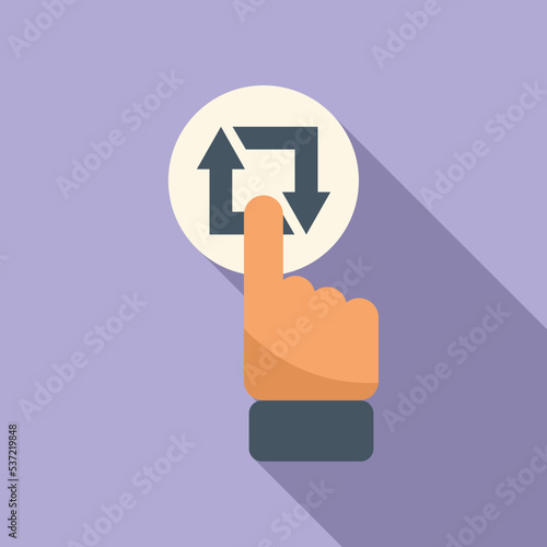 Button repost icon flat vector. Repost chart. Document data