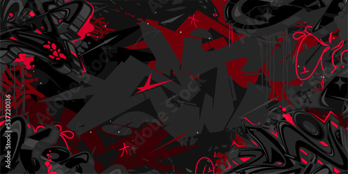 Dark Abstract Urban Street Art Graffiti Style Vector Illustration Template Background Art