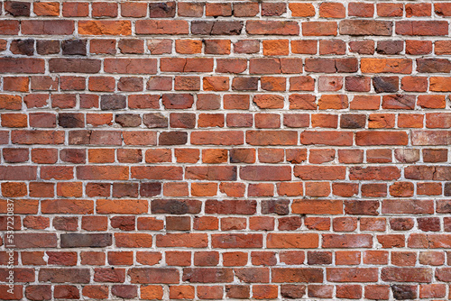 High quality background of a red brick wall pattern.
