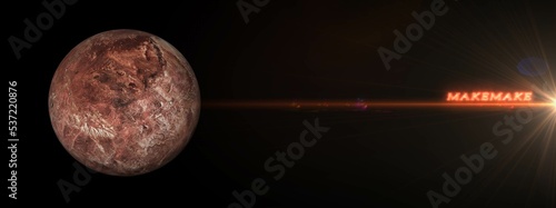 planet makemake in deep space 3d illustration photo