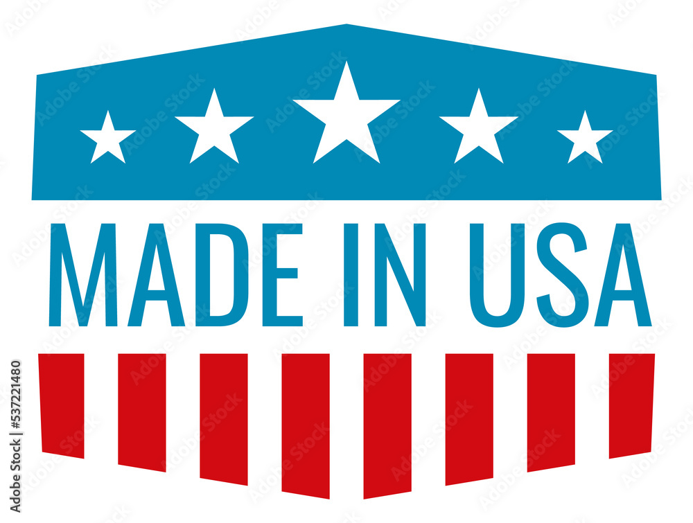 Made in USA badge. Patriotic sign. National proud symbol