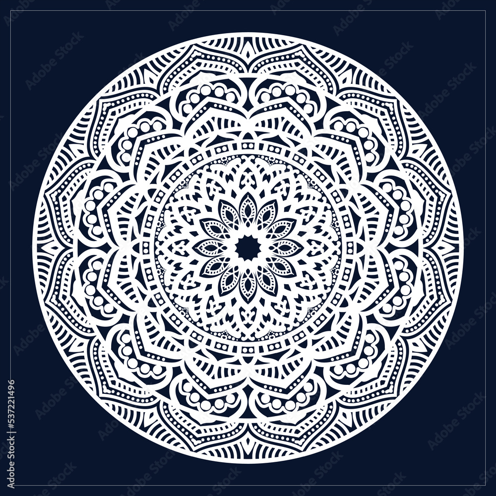 White color mandala and unique design.