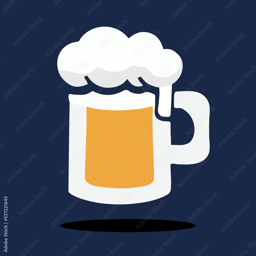 A pint of beer. Beverage icon. Flat isolated pictogram. Mug of drink vector cartoon drawing. Yellow wheat liquid refreshment. Cheer sign. Fresh pub drink with foam. Cold isolated lager beer. A pint of beer. Beverage icon. Flat isolated pictogram. Mug of drink vector cartoon drawing. Yellow wheat liquid refreshment. Cheer sign. Fresh pub drink with foam. Cold isolated lager beer.