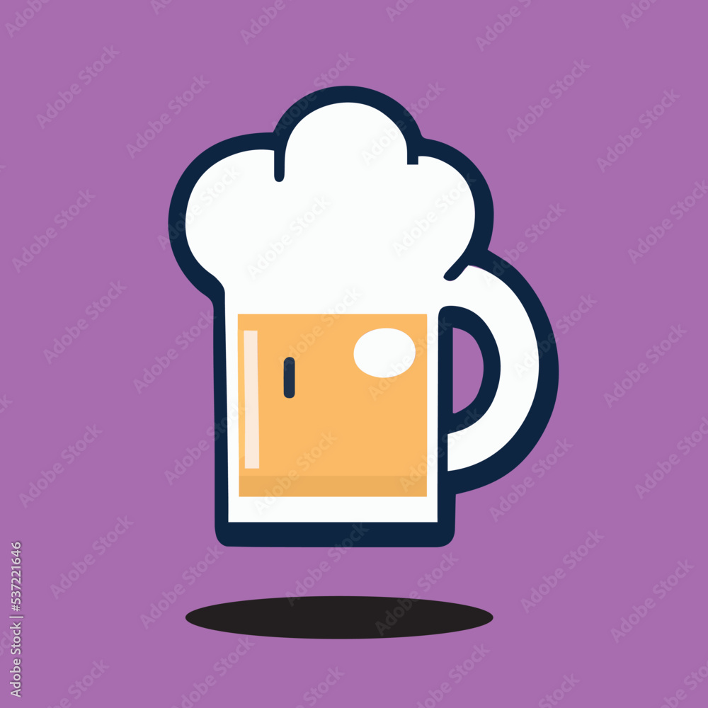 A pint of beer. Beverage icon. Flat isolated pictogram. Mug of drink vector cartoon drawing. Yellow wheat liquid refreshment. Cheer sign. Fresh pub drink with foam. Cold isolated lager beer. A pint of beer. Beverage icon. Flat isolated pictogram. Mug of drink vector cartoon drawing. Yellow wheat liquid refreshment. Cheer sign. Fresh pub drink with foam. Cold isolated lager beer.