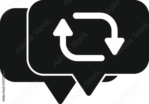 Chart repost icon simple vector. Repost graphic. Data document
