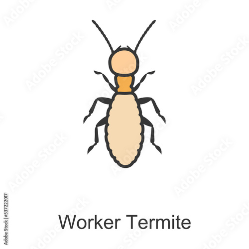 Worker termite vector icon.Color vector icon isolated on white background worker termite. © Svitlana