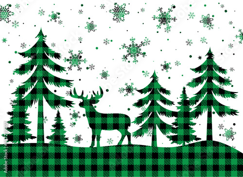 Christmas and New Year pattern at Buffalo Plaid. Festive background for design and print esp10