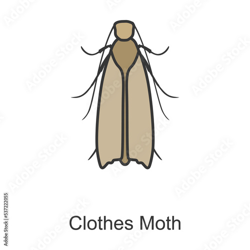 Clothes moth vector icon.Color vector icon isolated on white background clothes moth.