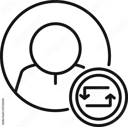 Avatar repost icon outline vector. Report chart. Modern mark