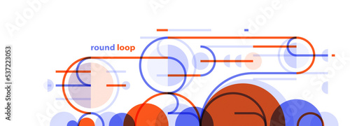 Abstract circles and lines vector background, geometric composition drawing technology plan, loop circular digital scheme.