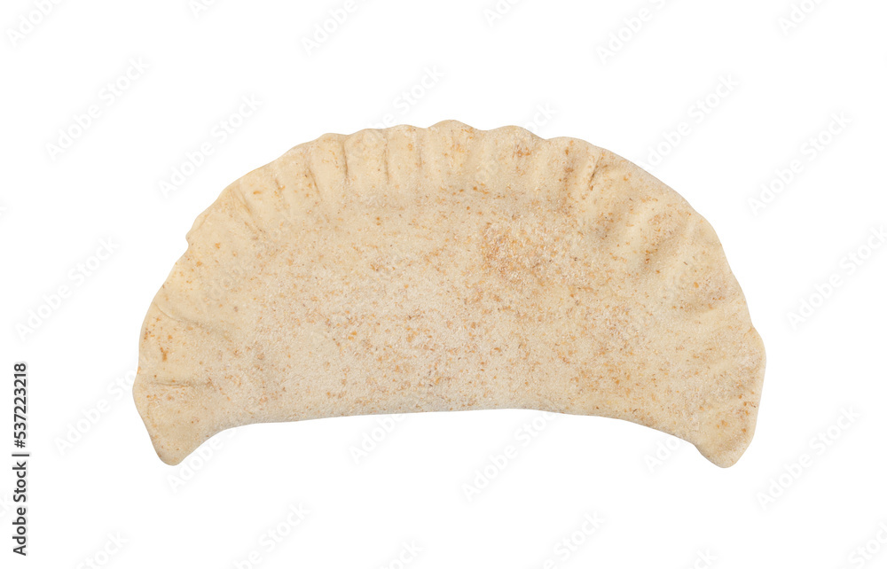 Raw Flat Pie Isolated, Raw Turnover with Filling, Stuffed Chebureki, Raw Flat Pie Isolated, Raw Turnover with Filling, Stuffed Chebureki,