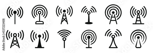Photographie Antenna tower icon collection