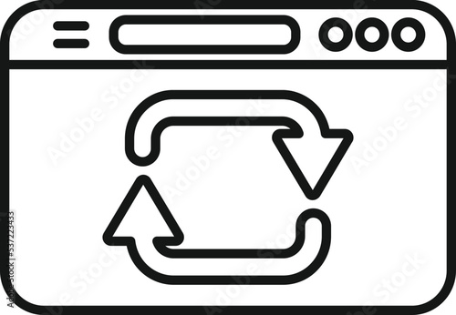 Repost web page icon outline vector. Repost chart. Data document