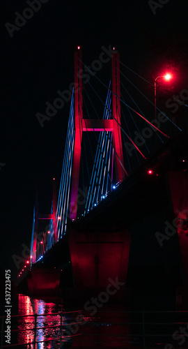 Bridge Lit at Night