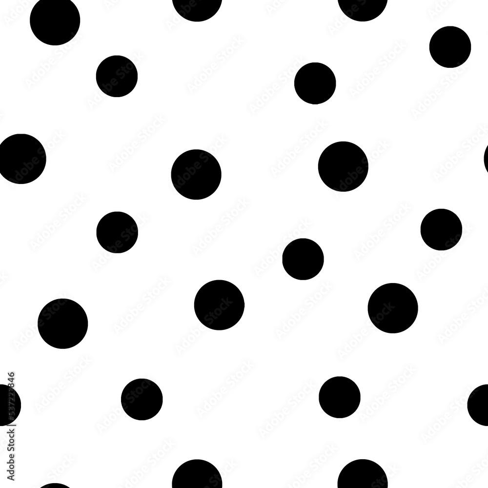 Black polka dots on white background seamless pattern Black polka dots on white background seamless pattern