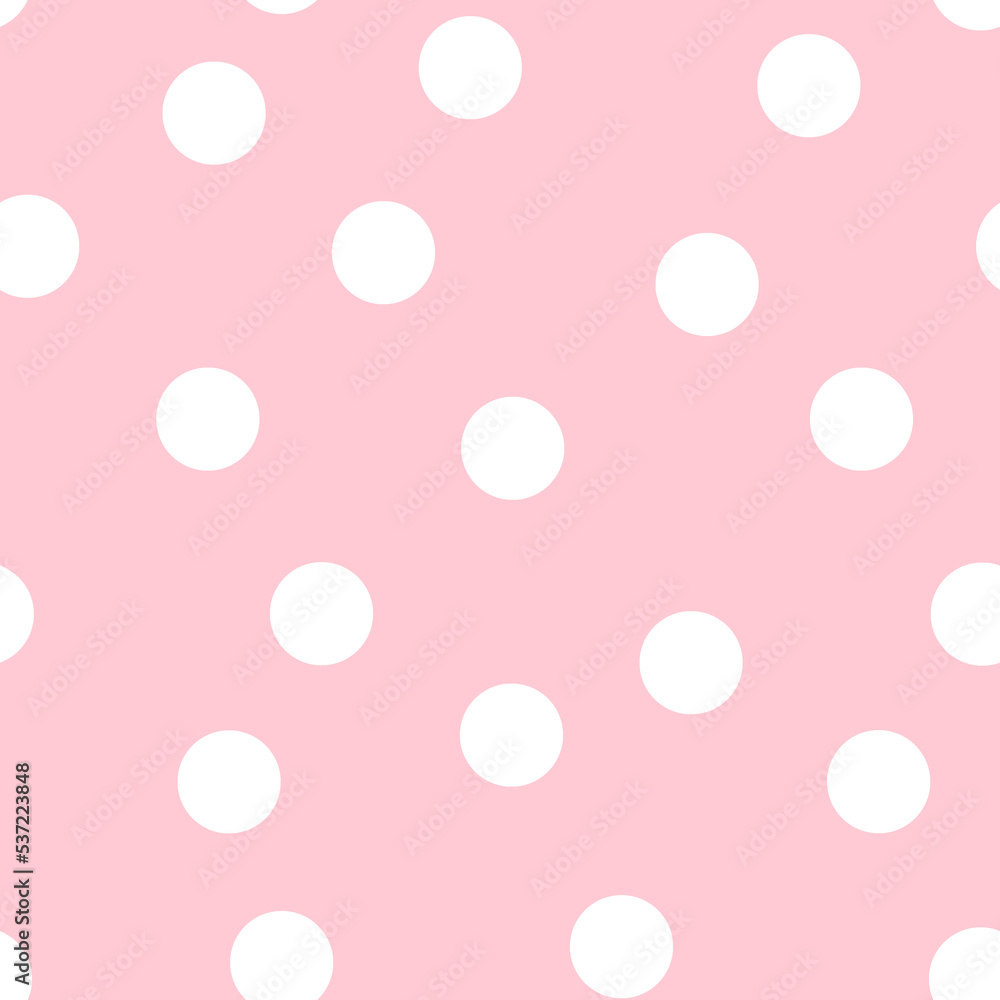 White polka dots on pink background seamless pattern White polka dots on pink background seamless pattern