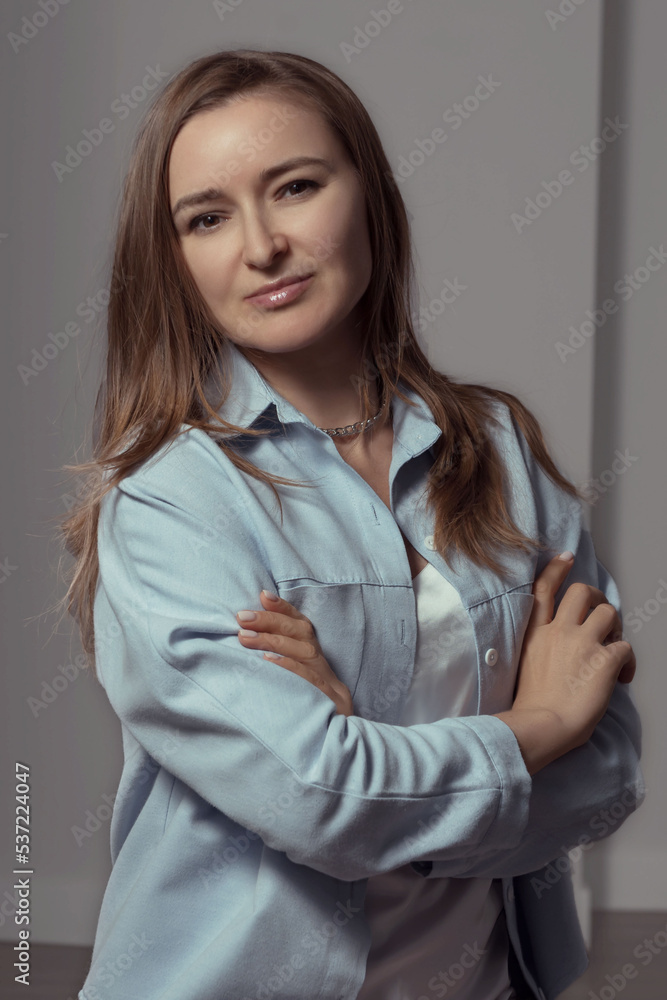 Young woman portrait Isolated on background Young woman portrait Isolated on background