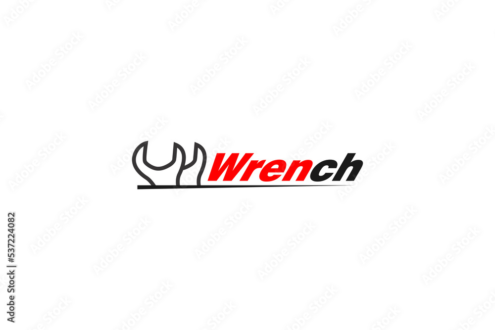 Wrench logo mechanical design engineering icon industry service automotive workshop
