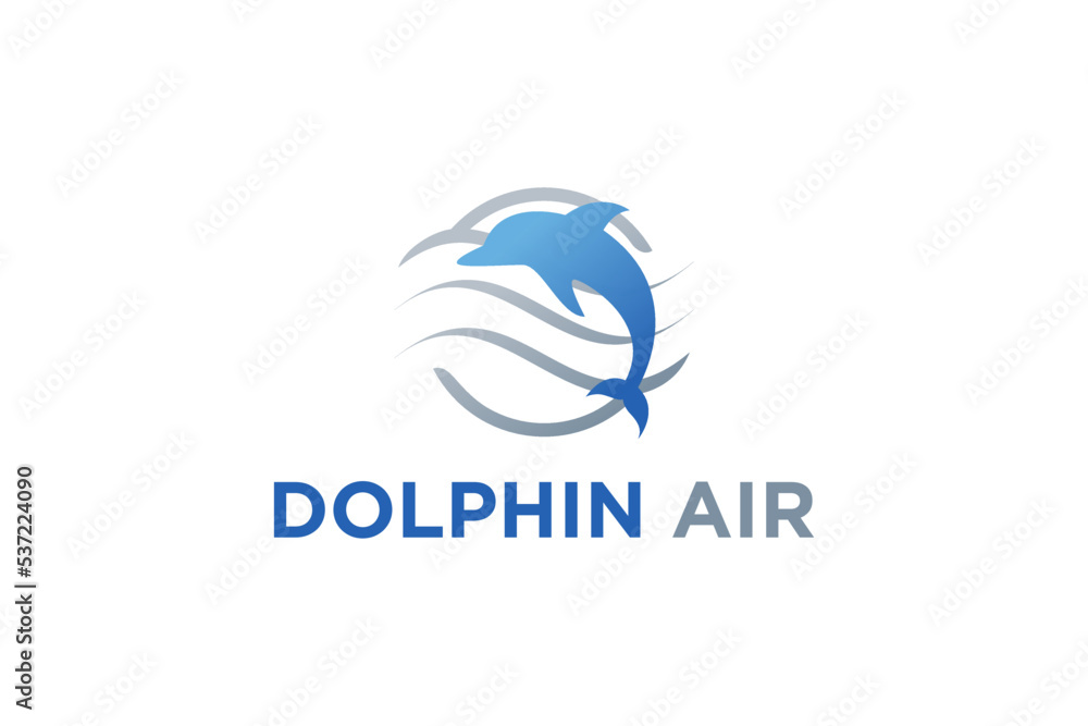 Dolphin animal fish logo design icon symbol water wave Dolphin animal fish logo design icon symbol water wave
