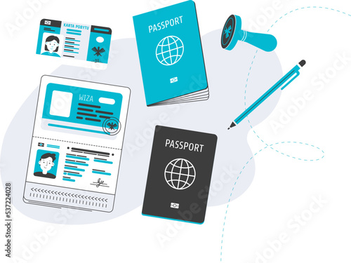 Vector Illustration of Travel Documents