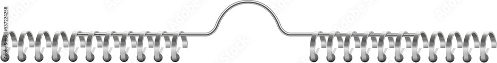 Metal binder. Realistic silver spiral coils for notebook. Metal binder. Realistic silver spiral coils for notebook.