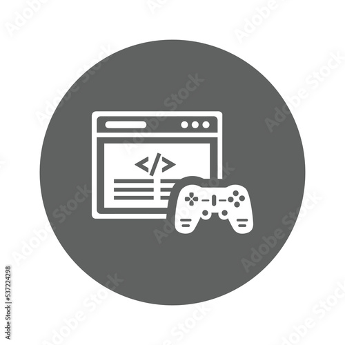 Game, development icon. Gray vector sketch.