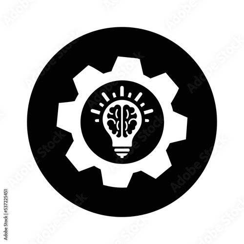 Idea, technic, creativity icon. Black vector sketch.