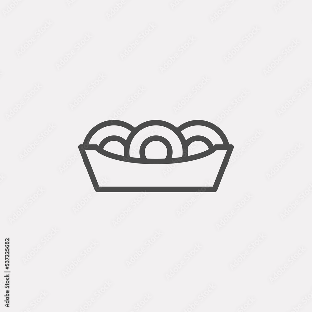 Onion rings vector icon sign symbol Onion rings vector icon sign symbol