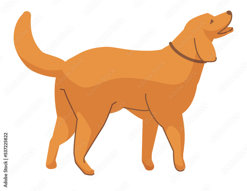 Dog icon. Standing animal barking. Friendly pet