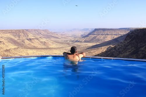 Etendeka Plateau from the pool photo