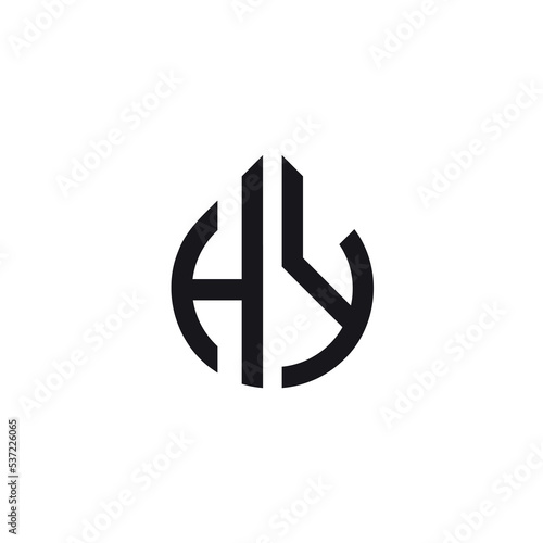 Alphabet letters Initials Monogram logo HY, YH, H and Y