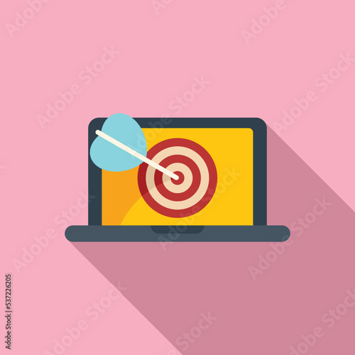Goal research icon flat vector. Customer group. Media service