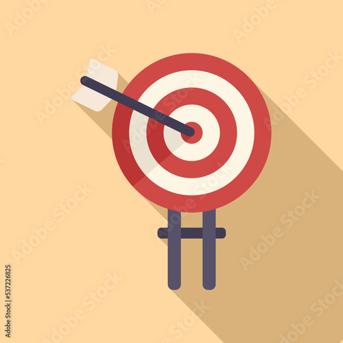 Target goal icon flat vector. People business. Digital seo