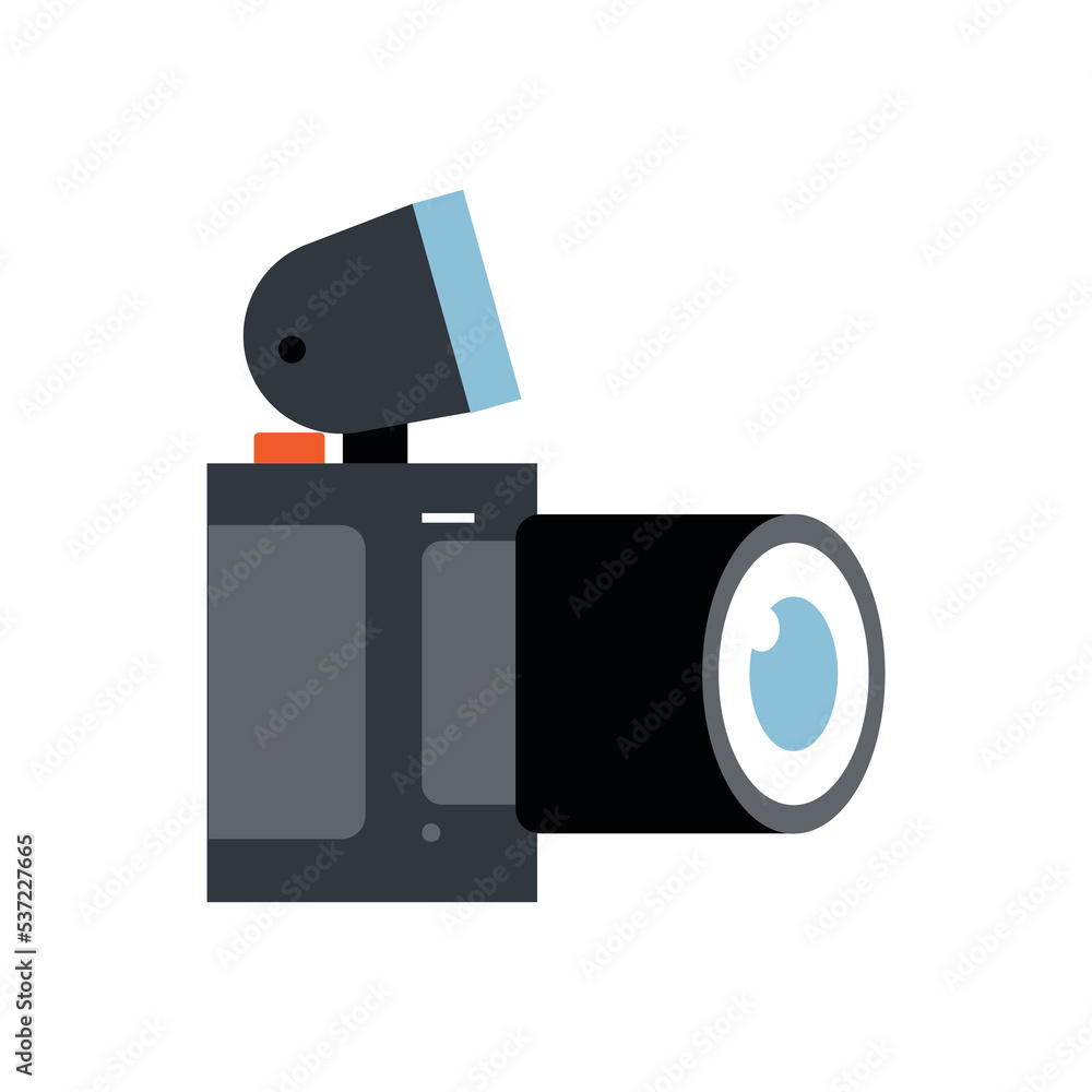 Obraz premium Photo camera, side view, illustration, vector