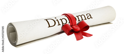 Diploma on transparent background