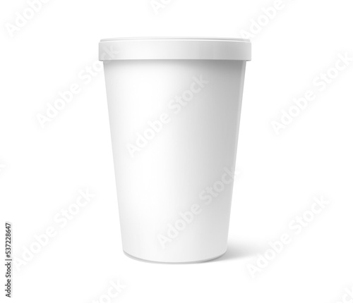 White paper cup, isolated on white background, realism, photo realistic