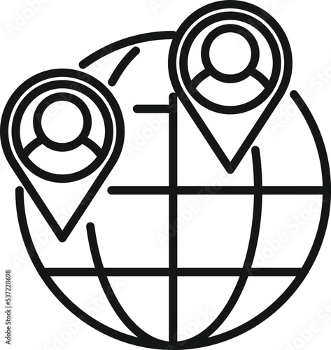 Global target icon outline vector. People hunter. Company focus
