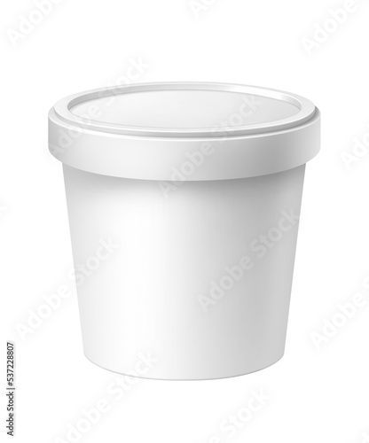 White paper cup, isolated on white background, realism, photo realistic