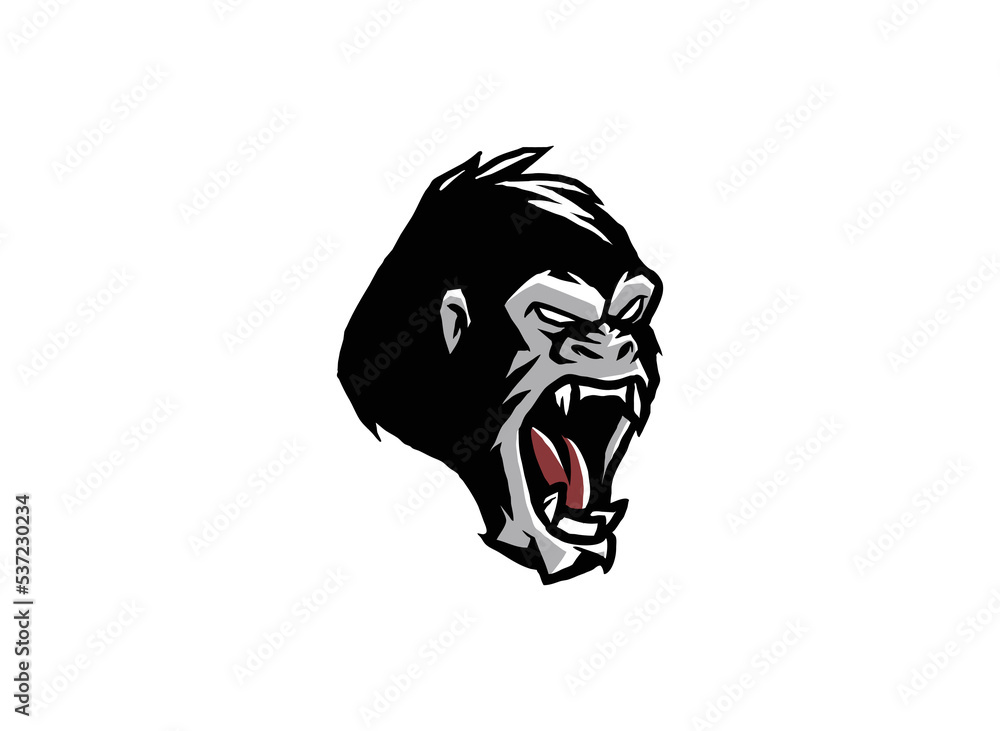 angry gorilla head vector logo Vector logo illustration, ferocious ...