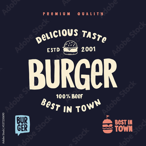 Food delivery hand drawn illustration. Take away burger doodle.