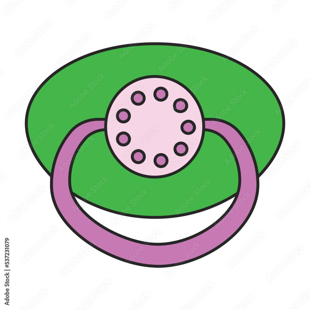 Obraz premium Pacifier vector icon.Cartoon vector icon isolated on white background pacifier.