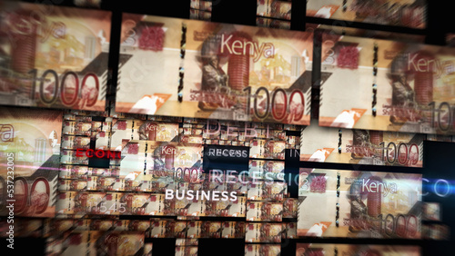 Kenya Shilling growing pile of money concept 3d illustration
