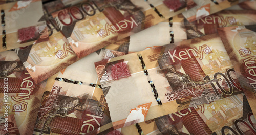 Kenya Shilling note money printing concept 3d illustration